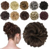 Picture of FESHFEN Messy Bun Hair Piece Hair Bun Scrunchies Synthetic Wavy Chignon Ponytail Hair Extensions Thick Updo Hairpieces for Women Girls 1PCS, Dark Brown & Light Auburn Mixed