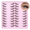 Picture of JIMIRE Half Lashes Natural Cat Eye Wispy False Eyelashes 13MM Short 3D Accent Corner Lashes Soft Fluffy Faux Mink Lashes 20 Pairs Pack