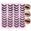 Picture of JIMIRE Russian Strip Lashes D Curl Fluffy False Eyelashes 3 Styles Mixed Faux Mink Lashes Natural Look Like Eyelash Extensions 14mm-17mm Wsipy Lashes 6d Volume Fake Lashes 20 Pairs Multipack