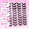 Picture of JIMIRE Russian Strip Lashes D Curl Fluffy False Eyelashes 3 Styles Mixed Faux Mink Lashes Natural Look Like Eyelash Extensions 14mm-17mm Wsipy Lashes 6d Volume Fake Lashes 20 Pairs Multipack