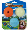 Picture of Chuckit Fetch Medley Dog Ball Dog Toys, Medium (2.5 Inch) Pack of 3, for Medium Breeds, Includes Whistler, Max Glow and Rebounce Balls