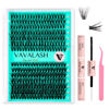 Picture of VAVALASH DIY Lash Extension Kit 280 Clusters Individual Lashes Kit 30D 40D 0.07D-10-16mm Lash Clusters, Lash Bond and Seal, Lash Tweezer for DIY Eyelash Extension at Home（Kit-30D+40D-0.07D-10-16MIX）