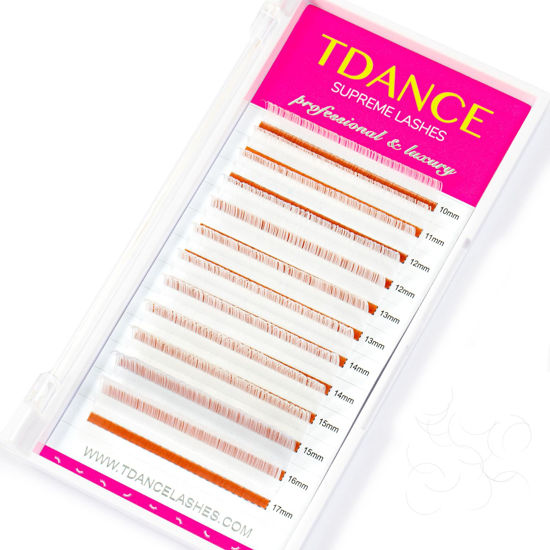 Picture of TDANCE Colorful lashes extension DD Curl 0.07mm Thickness Semi Permanent Individual Eyelash Extensions Volume Lashes Professional Salon Use Mixed 10-17mm Length In One Tray (White,DD-0.07,10-17mm)