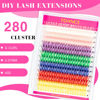 Picture of TDANCE 7 Mixed Colored Lash Clusters DIY Eyelash Extensions 280 Pcs Cluster Lashes Individual Lashes Cluster Reusable Soft & Comfortable DIY Lash Extensions at Home(40D-Colored,16mm)