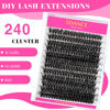 Picture of TDANCE Thick Lash Clusters 60D Thick Eyelash Clusters D Curl Wispy Individual Lashes 10-20mm Cluster Eyelash Extensions False Mink Eyelashes DlY Flat Lash Extension(Thick-60D,10-20mm)