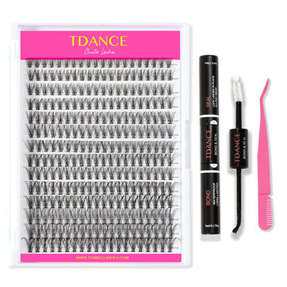 Picture of TDANCE Lash Cluster Kit 280 PCS DIY Lash Extension Kit with 9-16mm Mix Lash Clusters, Lash Bond and Seal, Lash Applicator for DIY Eyelash Extension Kit at Home(Kit-20D-D)