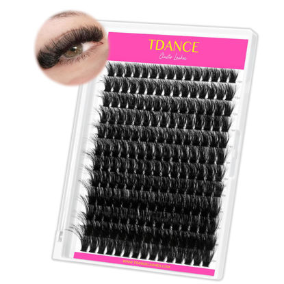 Picture of Thick Eyelash Extension 10-20mm Lash Clusters 200D Individual Eyelashes DIY Extensions for Beginners by TDANCE(Thick-200D,10-20mm)