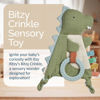 Picture of Itzy Ritzy - Bitzy Crinkle Sensory Toy Dinosaur with Crinkle Sound for Babies & Toddlers - Features Soft Braided Teething Ring & Textured Ribbons, Designed for Ages 0 Months and Up, Dinosaur