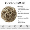 Picture of CJL HAIR Large Messy Bun Hair Piece Wavy Curly Scrunchies Synthetic Chignon Ponytail Hair Extensions Thick Updo Hairpieces for Women (Wavy, Curly, Greenish Brown/Beach Blonde)