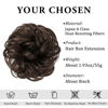 Picture of CJL HAIR Large Messy Bun Hair Piece Wavy Curly Scrunchies Synthetic Chignon Ponytail Hair Extensions Thick Updo Hairpieces for Women (Wavy, Curly, Dark Brown)