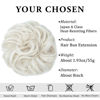 Picture of CJL HAIR Large Messy Bun Hair Piece Wavy Curly Scrunchies Synthetic Chignon Ponytail Hair Extensions Thick Updo Hairpieces for Women (White Blonde)