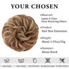 Picture of CJL HAIR Large Messy Bun Hair Piece Wavy Curly Scrunchies Synthetic Chignon Ponytail Hair Extensions Thick Updo Hairpieces for Women (Wavy, Curly, Medium Auburn/Ash Blonde)