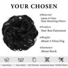 Picture of CJL HAIR Large Messy Bun Hair Piece Wavy Curly Scrunchies Synthetic Chignon Ponytail Hair Extensions Thick Updo Hairpieces for Women (Wavy, Curly, Jet Black)