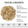 Picture of CJL HAIR Large Messy Bun Hair Piece Wavy Curly Scrunchies Synthetic Chignon Ponytail Hair Extensions Thick Updo Hairpieces for Women (Wavy, Curly, Light Honey Blonde)