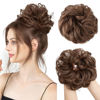 Picture of CJL HAIR Large Messy Bun Hair Piece Wavy Curly Scrunchies Synthetic Chignon Ponytail Hair Extensions Thick Updo Hairpieces for Women (Wavy, Curly, Light Brown)