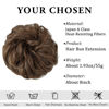 Picture of CJL HAIR Large Messy Bun Hair Piece Wavy Curly Scrunchies Synthetic Chignon Ponytail Hair Extensions Thick Updo Hairpieces for Women (Wavy, Curly, Light Brown)