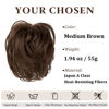 Picture of CJL HAIR Large Messy Bun Hair Piece Wavy Curly Scrunchies Synthetic Chignon Ponytail Hair Extensions Thick Updo Hairpieces for Women (Curly, Straight, Medium Brown)