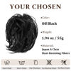 Picture of CJL HAIR Large Messy Bun Hair Piece Wavy Curly Scrunchies Synthetic Chignon Ponytail Hair Extensions Thick Updo Hairpieces for Women (Curly, Straight, Off Black)