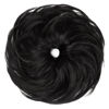 Picture of CJL HAIR Large Messy Bun Hair Piece Wavy Curly Scrunchies Synthetic Chignon Ponytail Hair Extensions Thick Updo Hairpieces for Women (Curly, Straight, Off Black)