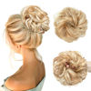 Picture of CJL HAIR Large Messy Bun Hair Piece Wavy Curly Scrunchies Synthetic Chignon Ponytail Hair Extensions Thick Updo Hairpieces for Women (Golden Blonde/Beach Blonde)