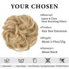 Picture of CJL HAIR Large Messy Bun Hair Piece Wavy Curly Scrunchies Synthetic Chignon Ponytail Hair Extensions Thick Updo Hairpieces for Women (Golden Blonde/Beach Blonde)