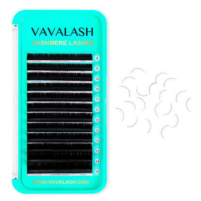 Picture of VAVALASH Cashmere Lashes 0.03/0.05/0.07 Premium Lashes Volume Eyelash Extensions 8-20MM Individual Silk Lashes, Soft Super Matte Black Professional Lashes Extension Tray Supplies (0.05-D-10MM)