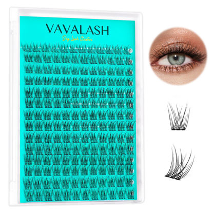 Picture of VAVALASH Natural Lash Clusters 9-11mm Cluster Lashes Wispy Lash Extensions Volume Individual Eyelash Extensions DIY at Home (Natural,9-11mm)