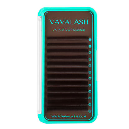 Picture of VAVALASH Colored Lash Extensions Dark Brown Eyelash Extensions 0.03 0.05 0.07 0.1 0.15 Volume Lash Extension 8-15mm Mixed Lashes L Curl Premium color Lashes Extension(Dark Brown-0.15-L-8-15mm)