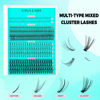 Picture of VAVALASH Individual Cluster Lashes Multi-type Mixed DIY Eyelash Extension Bottom Lashes, Volume Lashes, Wispy 7D Spikes Fans and 20D Clusters Faux Mink Slik Lash DIY at Home (4 Styles, 5-16 MM)