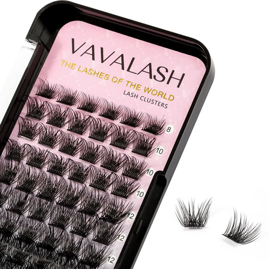 Picture of VAVALASH Individual Cluster Lashes 72 PCS DIY Eyelash Extension Light and Soft Faux Mink Slik Lash Clusters Easy Full Lash Extensions DIY at Home (V01, C Curl-12mm)