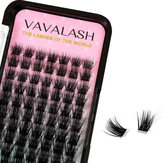 Picture of VAVALASH Lash Clusters 84 PCS DIY Eyelash Cluster Extension Light and Soft 84 Clusters Lashes Extensions Easy Full Mega Volume Lashes C/D Curl Cluster Eyelashes (AL09, D Curl-8mm)