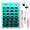 Picture of VAVALASH DIY Lash Extension Kit 168 PCS V01 Individual Cluster Lashes Kit D Curl Lash Clusters, Lash Bond and Seal, Lash Tweezer for DIY at Home Volume Wispy Soft False Lashes 168 PCS (V01-Kit)