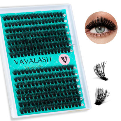 Picture of VAVALASH Lash Clusters 60D+80D Wispy Volume Individual Lashes DIY Eyelash Extensions Individual Cluster Lashes Faux Mink False Lashes DIY Lashes at Home (60D+80D,10-16MIX)