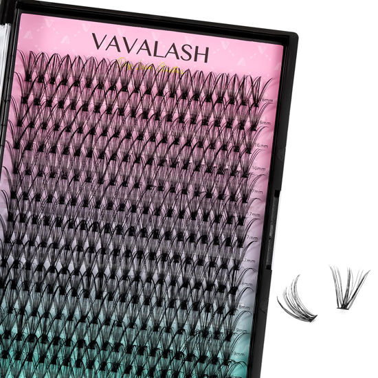 Picture of VAVALASH Individual Cluster Lashes 20D-0.07-D-16-20MIX DIY Eyelash Extension 280 Lash Clusters Faux Mink Slik Individual Lashes Easy Full Lash Extensions DIY at Home (20D-0.07-D-16-20mm Mix)