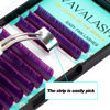 Picture of VAVALASH Colored Easy Fan Eyelash Extensions 0.07 D Curl 8-15mm Mixed Tray Violet Self Fanning Lashes 2D-10D Colorful Volume lash extensions（Violet,0.07-D-8-15 Mix）