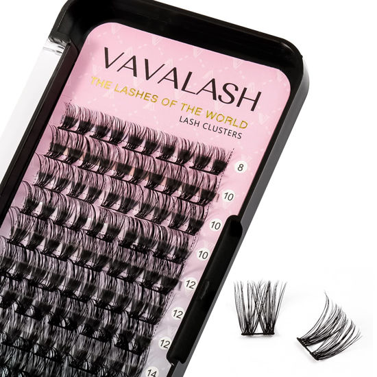 Picture of VAVALASH Individual Cluster Lashes 60 PCS DIY Eyelash Extension Light and Soft Faux Mink Slik Lash Clusters Easy Full Lash Extensions DIY at Home (V04, D Curl-10mm)