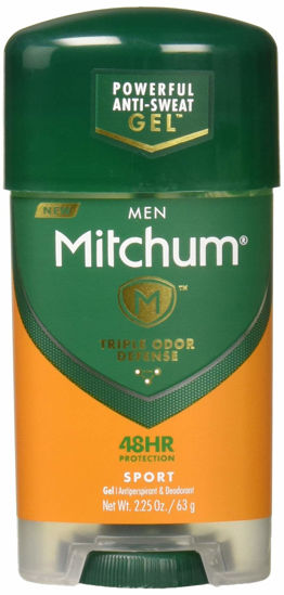 Picture of Mitchum Antiperspirant Deodorant Stick for Men, Triple Odor Defense Gel, 48 Hr Protection, Dermatologist Tested, Sport,green 2.25 oz (pack of 2)