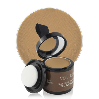 Picture of VOLLUCK Root Touch Up Hair Shadow Powder for Men and Women - Color Powder for Bald Spots, and Eyebrows, 0.35 Ounce, Dark Blonde