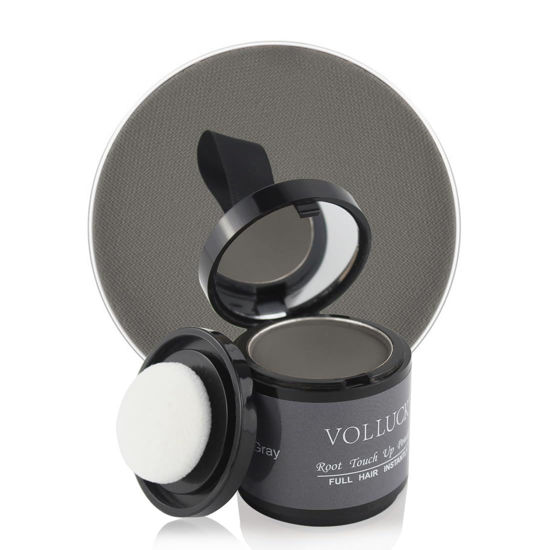 Picture of VOLLUCK Root Touch Up Hair Shadow Powder for Women & Men - Cover Gray, Bald Spots, Eyebrows, 0.35 Ounce