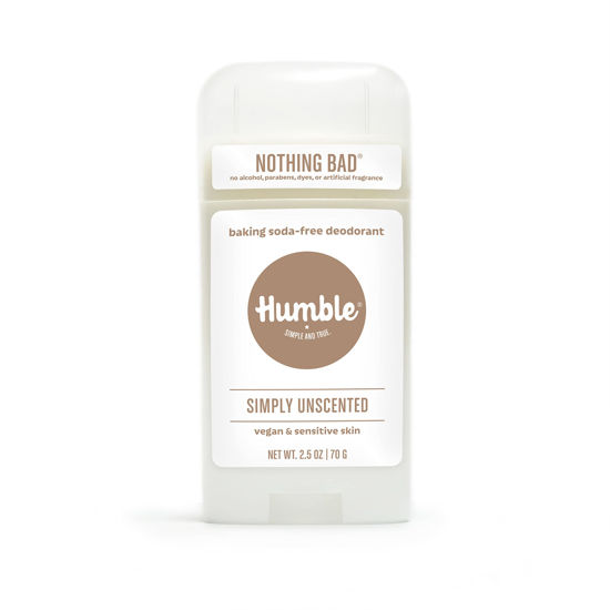 Picture of HUMBLE BRANDS Aluminum-Free Deodorant, Vegan and Cruelty- free, Formulated for Sensitive Skin, Simply Unscented, 2.5 Ounce (Pack of 1)