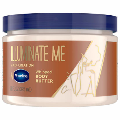 Picture of Vaseline Illuminate Me Shea Butter Whipped Body Butter for Melanin Rich Skin Provides 24 Hour Moisturization for Dry Skin 11 oz