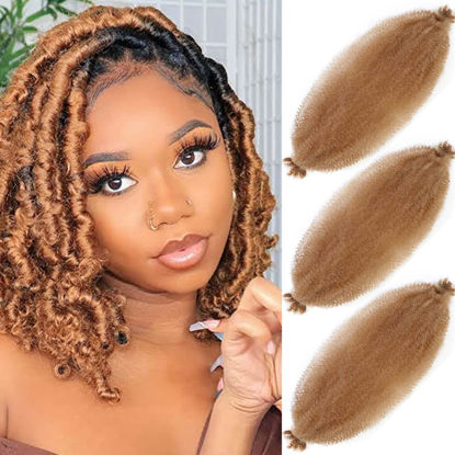 Picture of Afro Twist Hair 18 Inch 3 Packs, Springy Afro Twist Hair Pre Fluffed Spring Twist Hair Pre Separated Wrapping Hair for Soft Locs Hair Extensions (18 Inch (Pack of 3), 27#)