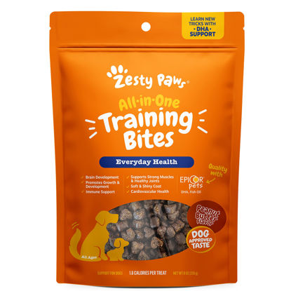 Picture of Zesty Paws Training Treats for Dogs & Puppies - Hip, Joint & Muscle Health - Immune, Brain, Heart, Skin & Coat Support - Bites with Fish Oil Omega 3 Fatty Acids with EPA & DHA - PB Flavor - 8oz