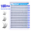 Picture of Natural Cluster Lashes Kit 168 Pcs Wispy Lash Extensions CC Curl 9-11MM Mixed Lengths Eyelash Extension Individual Kit with Lashes Bond and Seal and Tweezers DIY at Home by Mavphnee