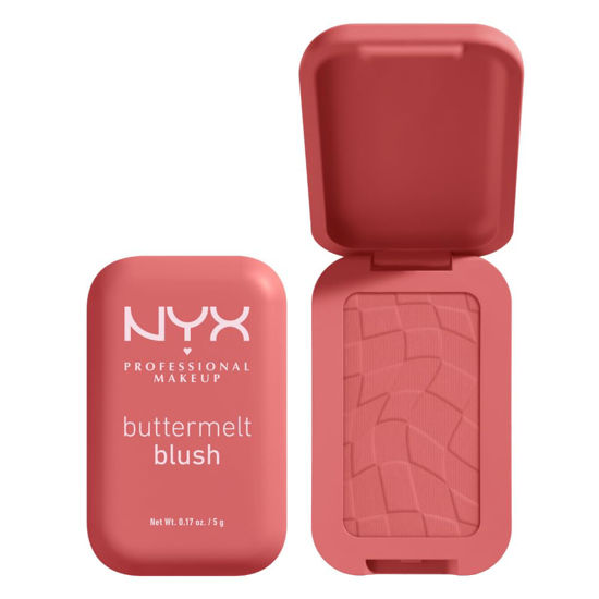 Picture of NYX PROFESSIONAL MAKEUP Buttermelt Powder Blush, Fade and Transfer-Resistant Blush, Up to 12HR Make Up Wear, Vegan Formula - Feeling Butta