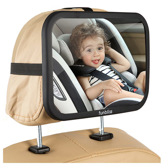 Picture of Baby Car Mirror Most Stable Backseat Mirror with Premium Matte Finish-Super Clear PMMA Material Mirror-Safe, Secure and Shatterproof,Black