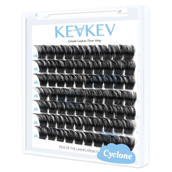 Picture of Lash Clusters 70 Pcs Cluster Lashes Eyelash Clusters DIY Cluster Eyelash Extensions Individual Lashes Thin Band & Soft(Cyclone,D-10)