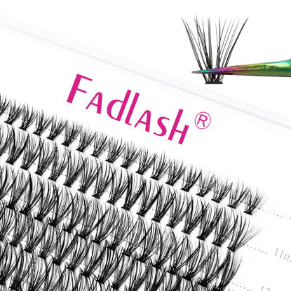 Picture of Lash Clusters Extensions 30D Individual Cluster Lashes Mixed Tray Black Mink DIY Eyelash Extensions and Under Eyelashes Professional Makeup (30D-0.07-C, 8-15mm)