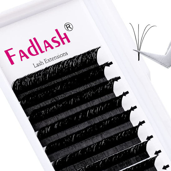 Picture of Lash Extension Easy Fan Volume Lashes 0.03 L Curl 13mm Lashes for Eyelash Extensions Professional Lash Supplies Easy Fan Lashes MixeL Tray Mega Lashes (0.03-L,13mm)