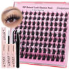 Picture of Focipeysa Lash Cluster Natural Look Individual Lashes,10-18mm DIY Lash Extension D Curl Lash Clusters 3D Wispy Lash Clusters Look Like Eyelash Extension DIY at Home（70P-D-10-18mix)